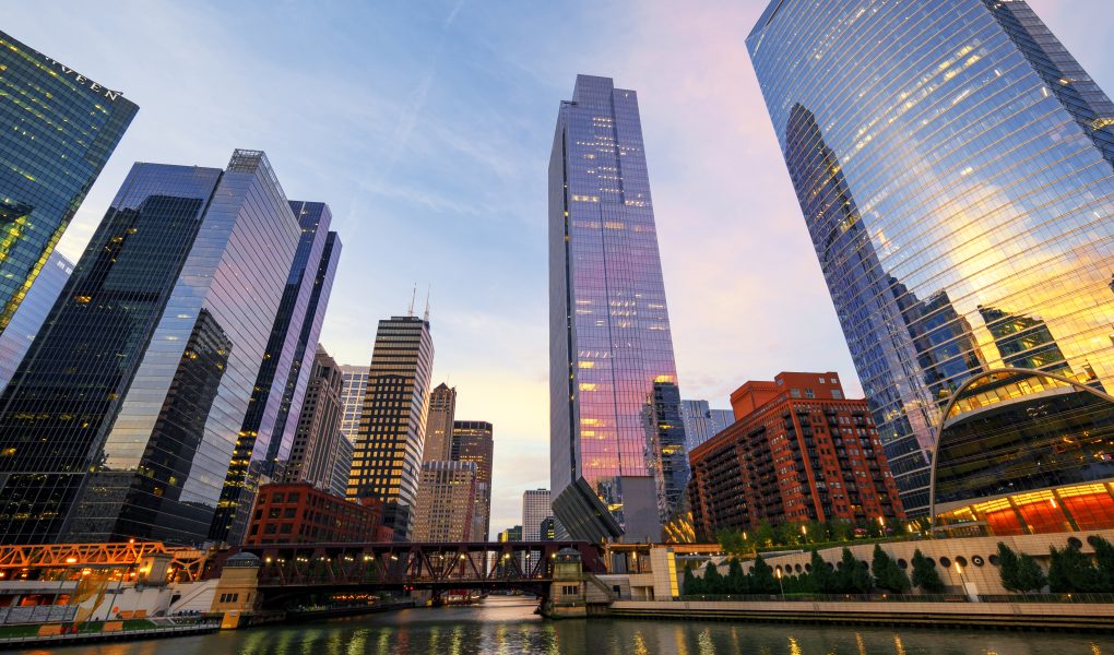 Corporate skyscrapers at dusk representing the Fortune Global 500 companies in 2026
