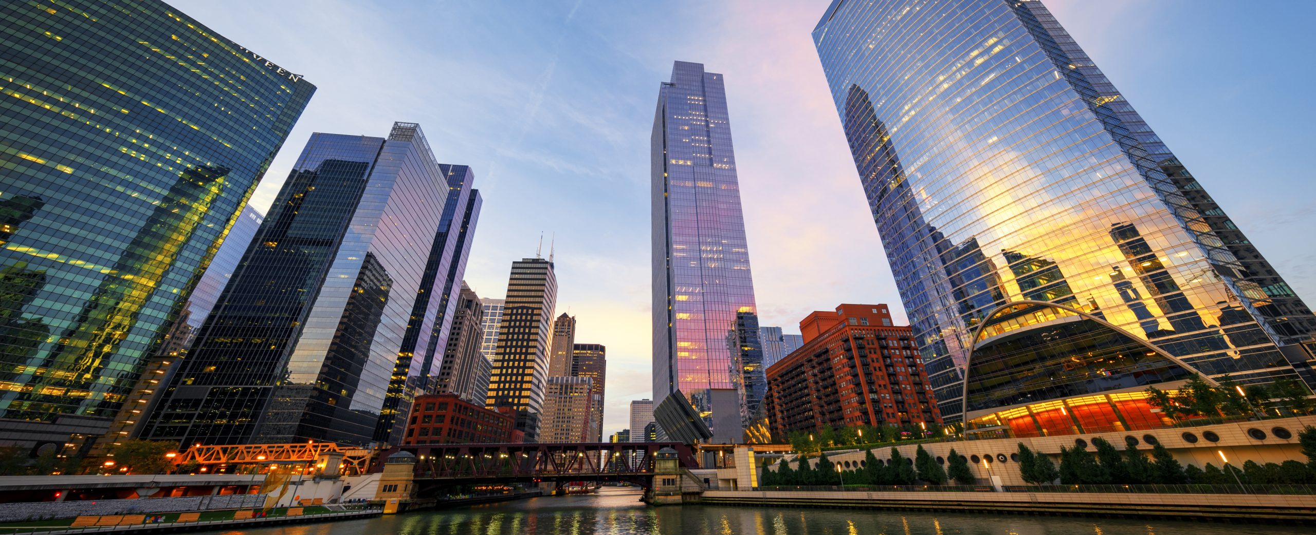Corporate skyscrapers at dusk representing the Fortune Global 500 companies in 2026
