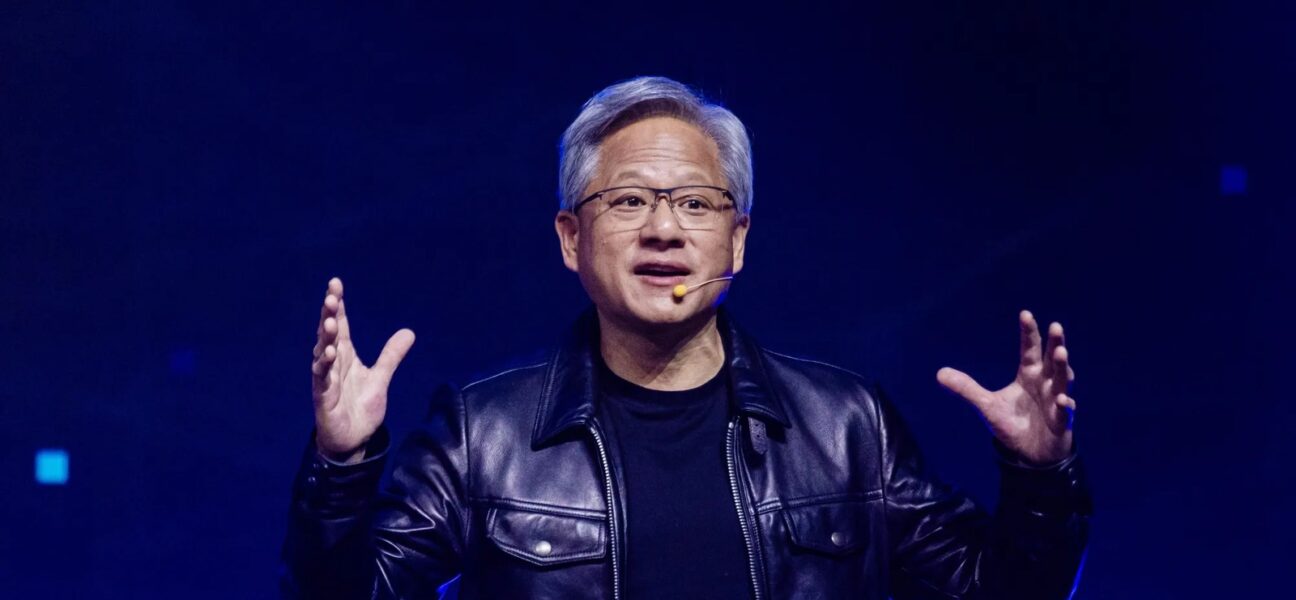 Nvidia CEO Jensen Huang on stage
