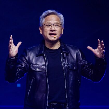 Nvidia CEO Jensen Huang on stage