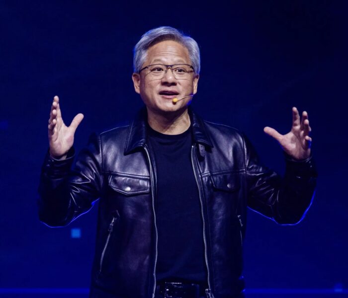 Nvidia CEO Jensen Huang on stage